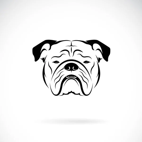 Vettore Disegno Testa Bulldog Sfondo Bianco Animale Domestico Animali Facile — Vettoriale Stock