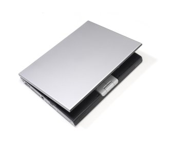 gri laptop beyaz zemin üzerine izole.