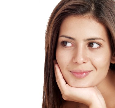 güzel bir genç ve taze latin kadın portresi.