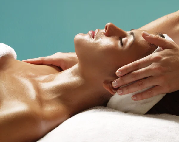 Latin woman spa. — Stock Photo, Image