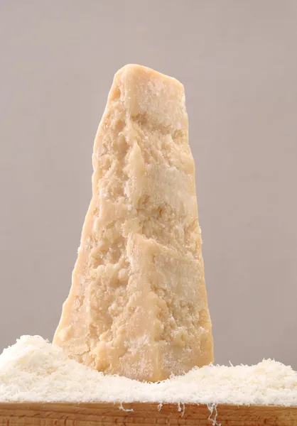 Grated Parmesan cheese stacks — Stock Photo, Image