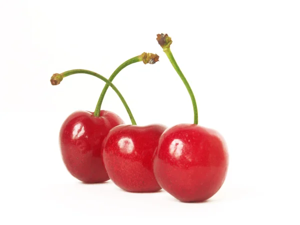 Świeżych wiśni na biały — Zdjęcie stockowe