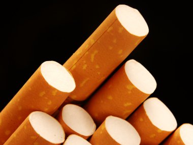 Extreme closeup of cigarettes detail clipart