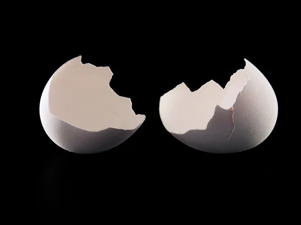 Один зламаною яйце — стокове фото