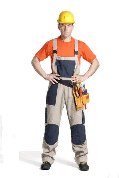 Construction worker on white background. — Stock Photo, Image
