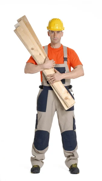 Worker holding a hood boards — Stock Photo, Image