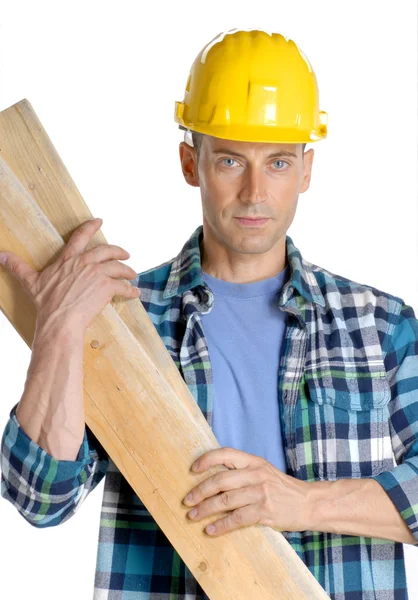 Worker holding a hood boards — Stock Photo, Image