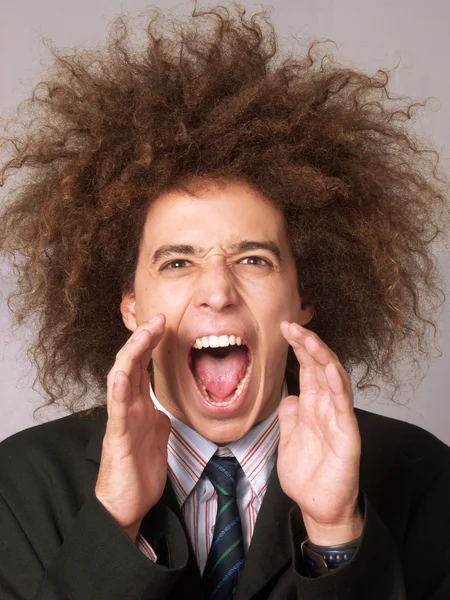 Particular style young man screaming. — Stock Photo, Image