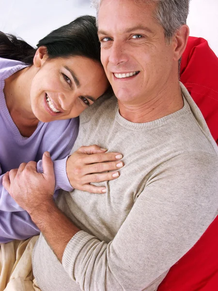 Adult hispanic couple joying together — Stock Photo, Image