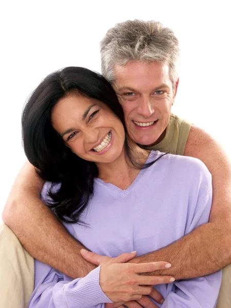 Adult hispanic couple joying together — Stock Photo, Image