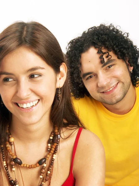 Young hispanic couple joying together. — Stock Photo, Image