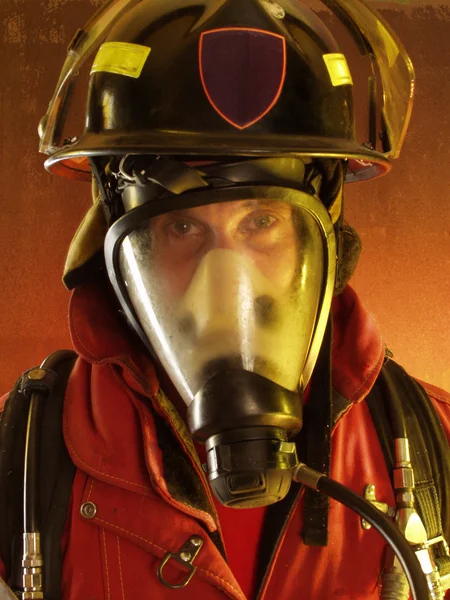 Firefighter in action. — Stock Photo, Image