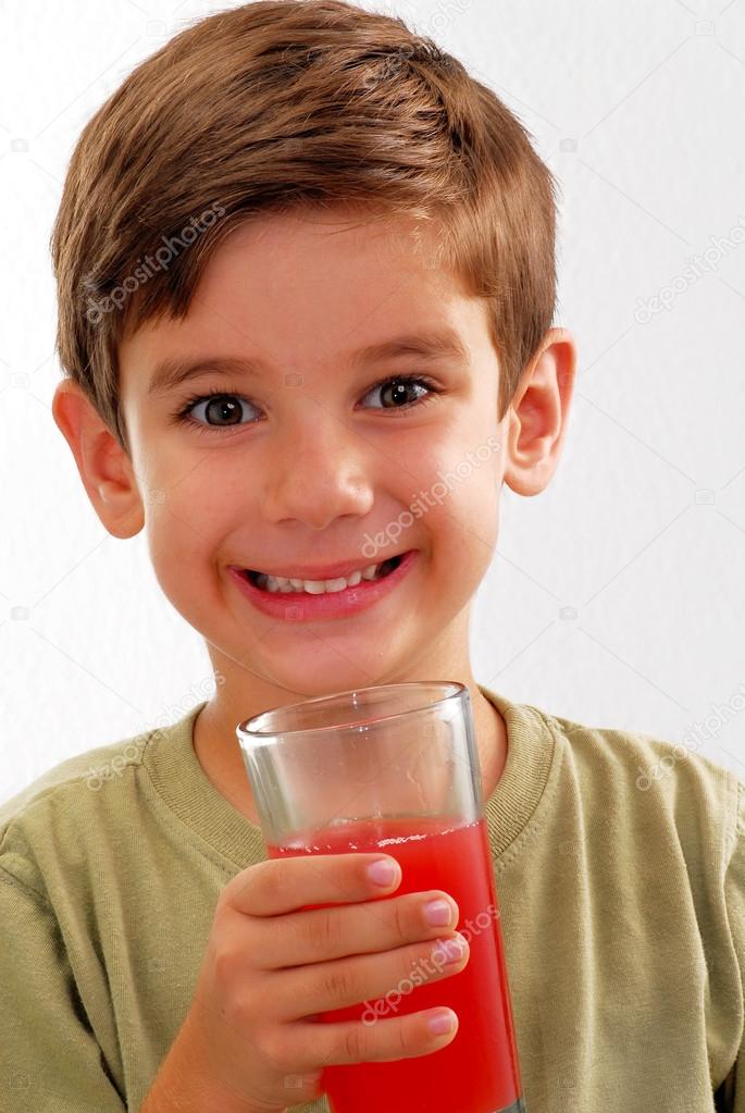 Little kid drinking fruit juice. Stock Photo by ©Gustavo_Andrade 14910235