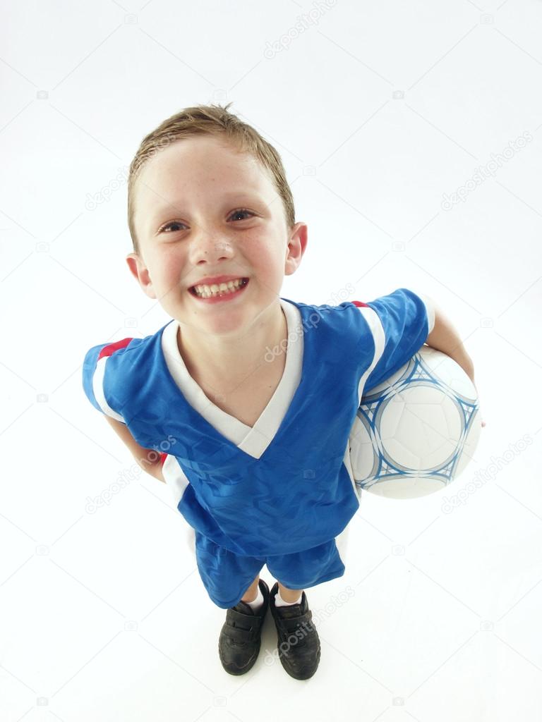Little kid soccer portrait