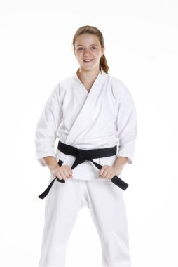 Dövüş sanatları kız portrait.karate kız portrait.martial sanat ve karate çocuk portresi.