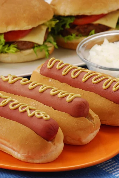 Hot dog and junk food — Stock Photo, Image