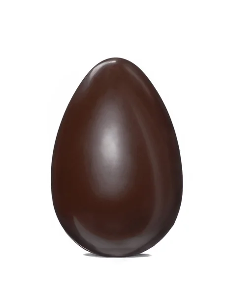 Huevo de Pascua de chocolate sobre fondo blanco —  Fotos de Stock