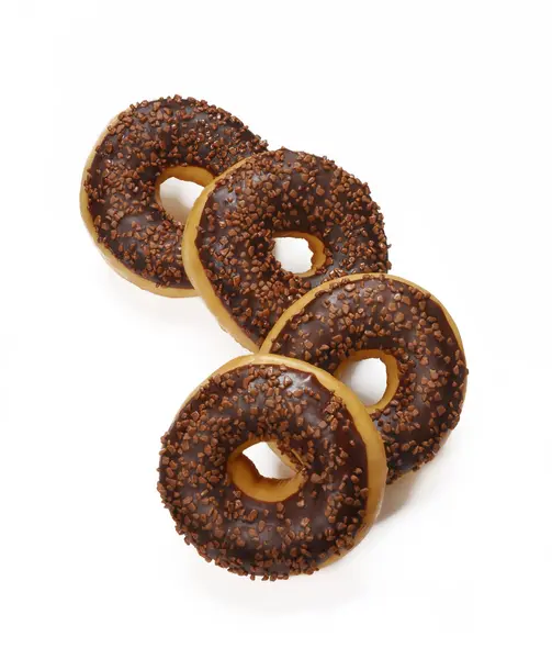 Tasty sweet chocolate donut isolated on white background — Stock Photo, Image