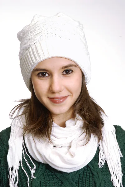 Brunette girl in winter clothing — Stock Photo, Image