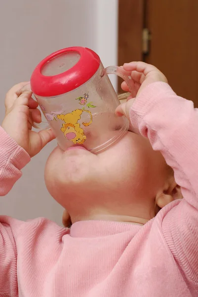 Baby boy with dummy — Stock Photo, Image