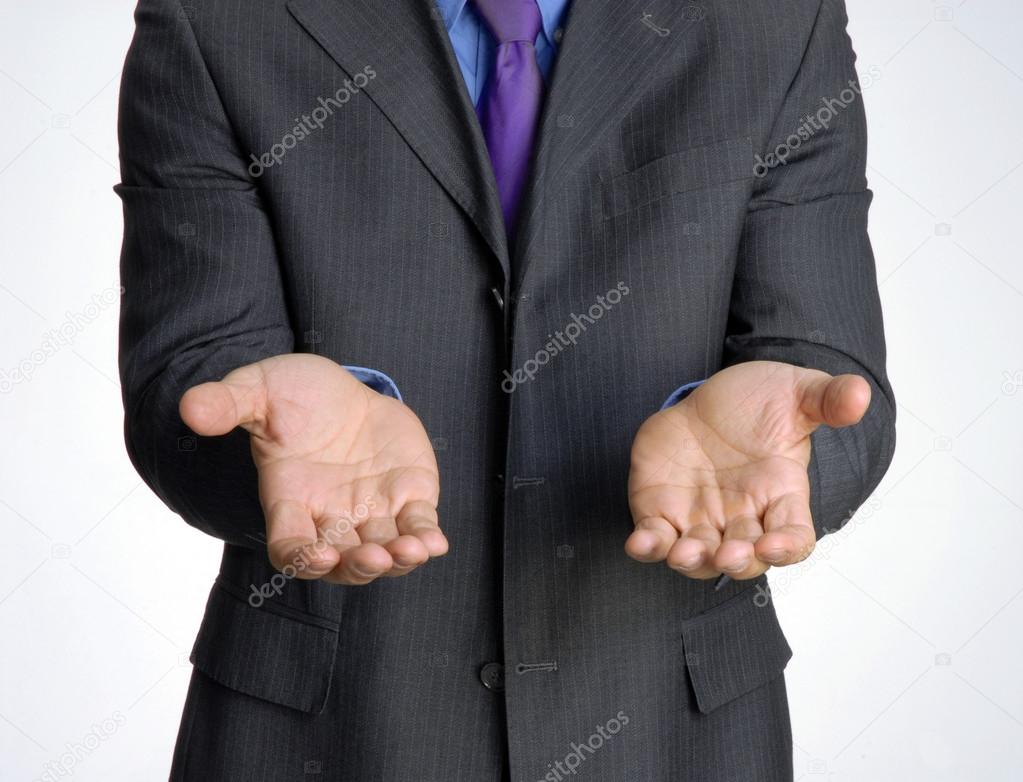 Request attitude businessman hand,shaking hand.