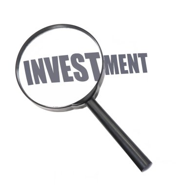 yatırım kelime üzerinde büyüteç.