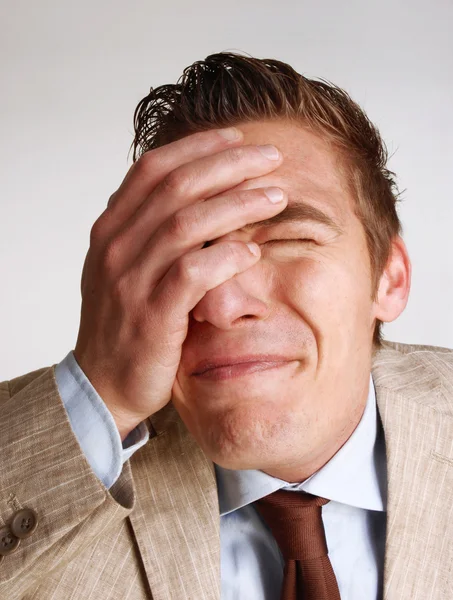 Stressed and mistake expression businessman portrait. — Stock Photo, Image