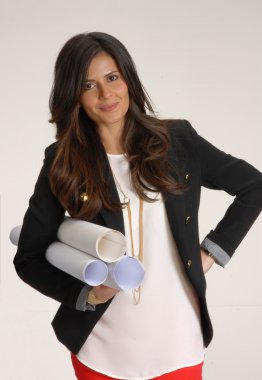 çalışan iç mimar ve tasarımcı kadın