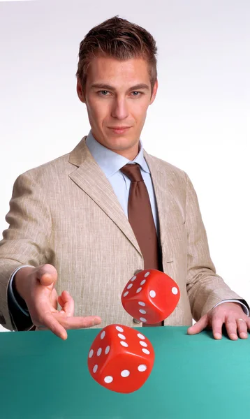 Young businessman agent gambling — Stock Photo, Image