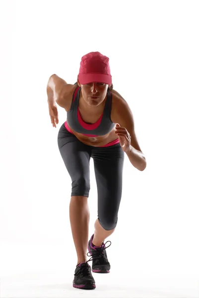 Eine kaukasische Frau im Sport. — Stockfoto