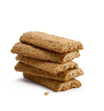 granola barlar üzerinde beyaz background.fiber kraker.