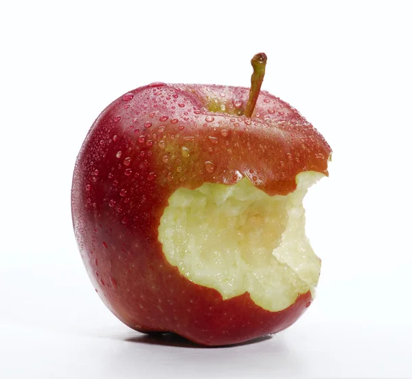 Red apple with bite isolated on white background. — Stock Photo, Image