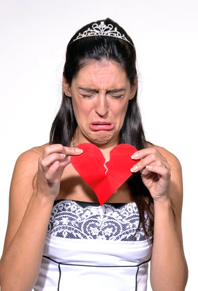 Mujer triste corazón roto — Foto de Stock