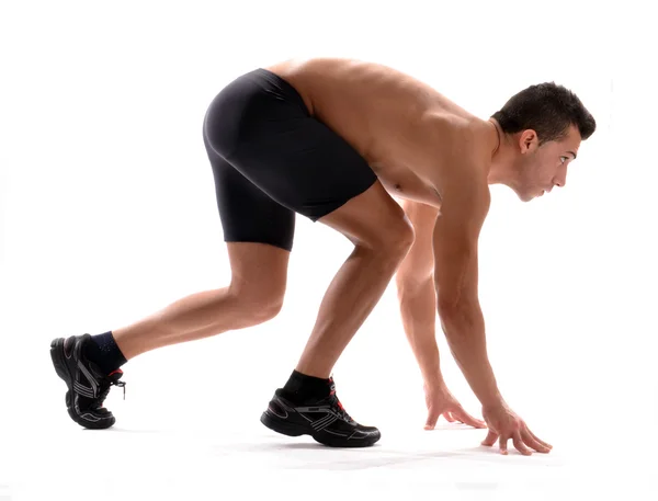 Gezonde en fitness man op running start — Stockfoto