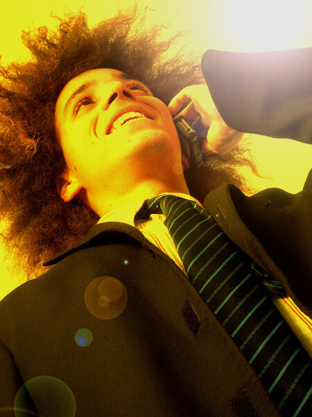 Businessman talking on mobile phone