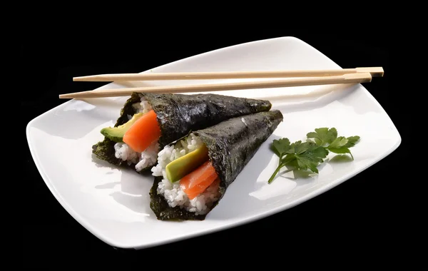 Suşi somon ve ton balıklı sushi — Stok fotoğraf