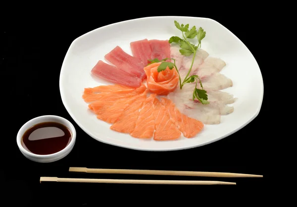 Salmão e atum nigiri — Fotografia de Stock