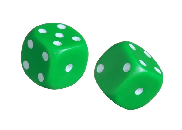 Green dices — Stock Photo, Image