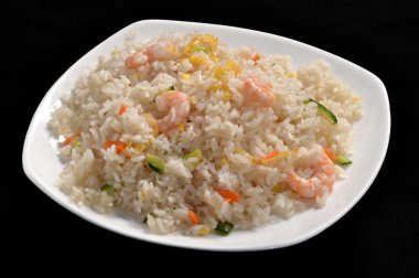 karides ve pirinç çanağı.