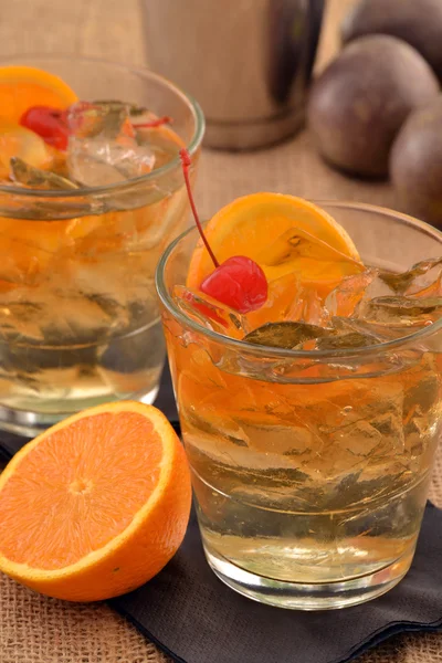 Orange cherry cocktail drinks — Stock Photo, Image