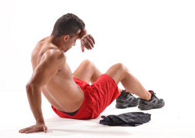 sağlıklı ve fitness adam geri