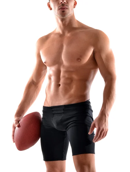 Man holding a rugby ball — Stock Photo, Image