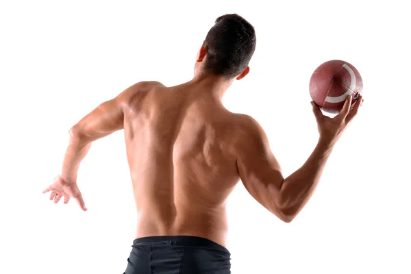 Mann hält Rugbyball in der Hand — Stockfoto