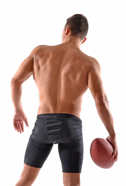光着膀子的橄榄球运动员 — 图库照片
