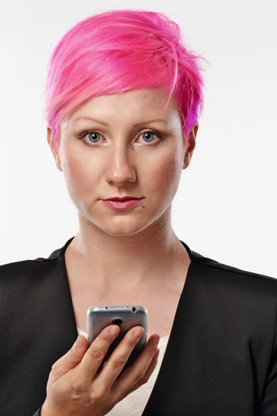 Punk chica con teléfono — Foto de Stock