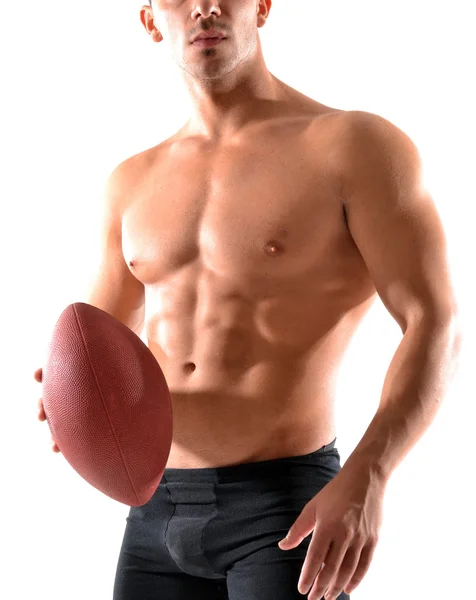 Hemdsloser Rugbyspieler — Stockfoto