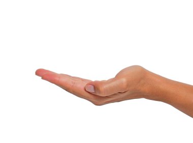 Beyaz arka plan üzerinde izole el açmak.