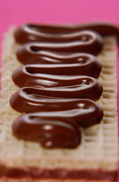 Söt Choklad Bakverk Grädde Choklad Kaka — Stockfoto