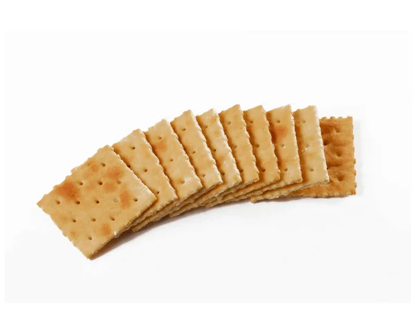 Baked Crackers Soda Isolated White Background — Stock Photo, Image