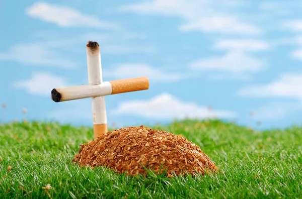 Τάφος Τσιγάρων Στην Έννοια Του Θανάτου Εθισμού Στον Καπνό — Φωτογραφία Αρχείου